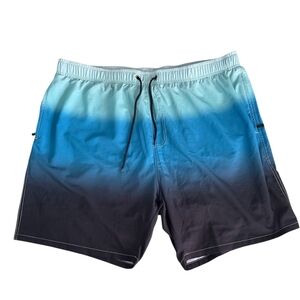 Gradient Blue and Black Swim Shorts